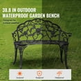 thumbnail image 2 of KFFKFF Outdoor Metal Bench, 38.8-Inch Garden Seating with Backrest and Armrests, Supports Up to 480 lbs, Ideal for Patio, Yard, Park, or Front Porch, 2 of 9