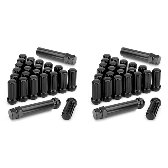 Spline Drive Awl Cone Lug Nuts 2Inch Long Black