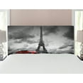 thumbnail image 1 of Eiffel Tower Headboard, Image of Eiffel Tower Paris France Vintage Car Street Dark Clouds, Upholstered Decorative Metal Bed Headboard with Memory Foam, Full Size, Grey Black Red, by Ambesonne, 1 of 4