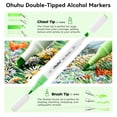 thumbnail image 2 of Marcadores de alcohol Ohuhu con punta de pincel, punta doble, 94 colores, 2 of 9