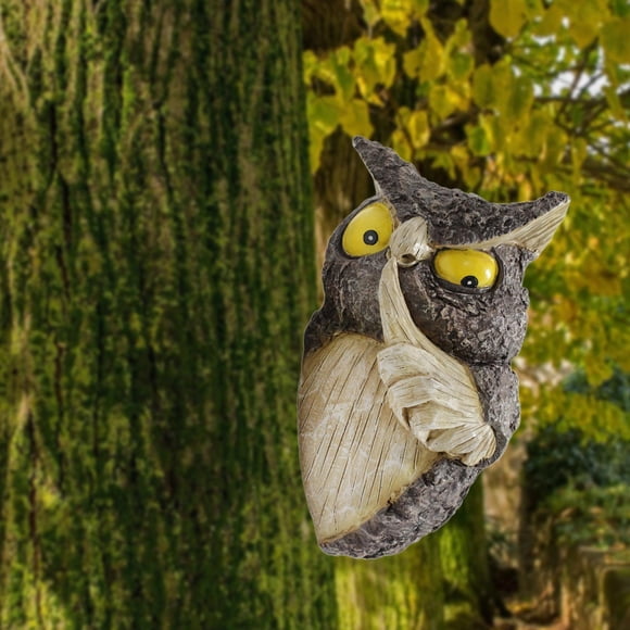 Decoración del jardín de la figura del búho Decoración del hogar Ornamento de resina moderno escultura de animales colgantes para parque balcón de
