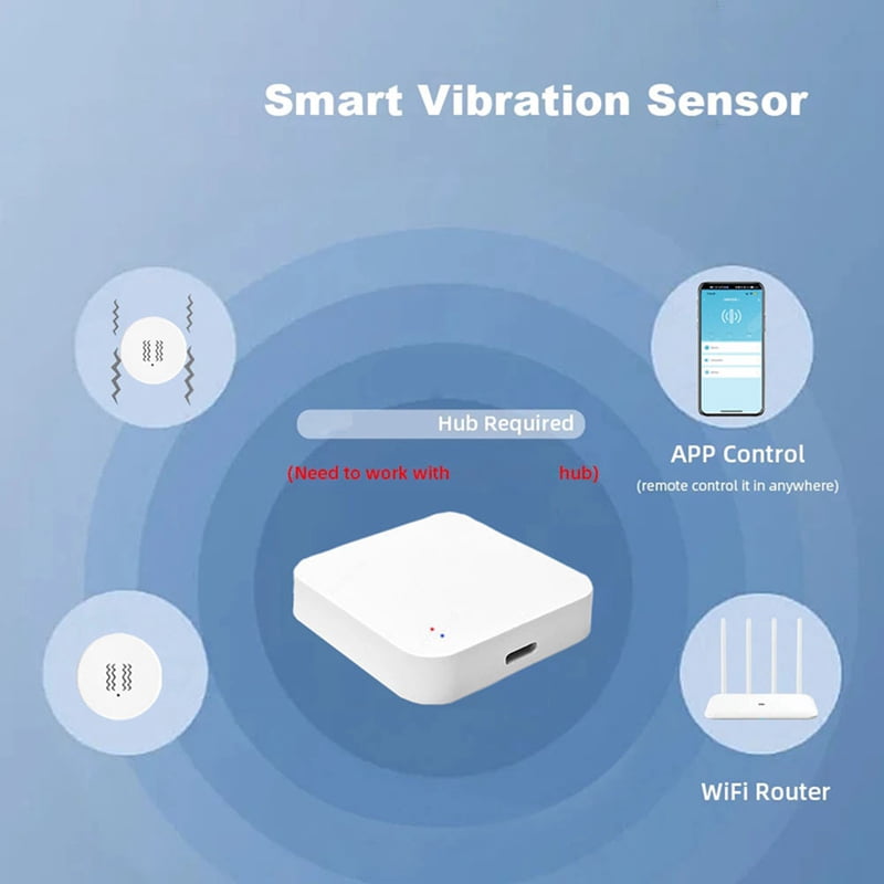 2X Tuya ZigBee Smart Vibration Sensor Real Time Monitoring Door Window Detection Alarm Smart Security Protection System