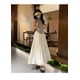 thumbnail image 1 of Culottes blancos para mujer, corte A, escote plisado, cintura alta, drapeado, pierna ancha, 1 of 3