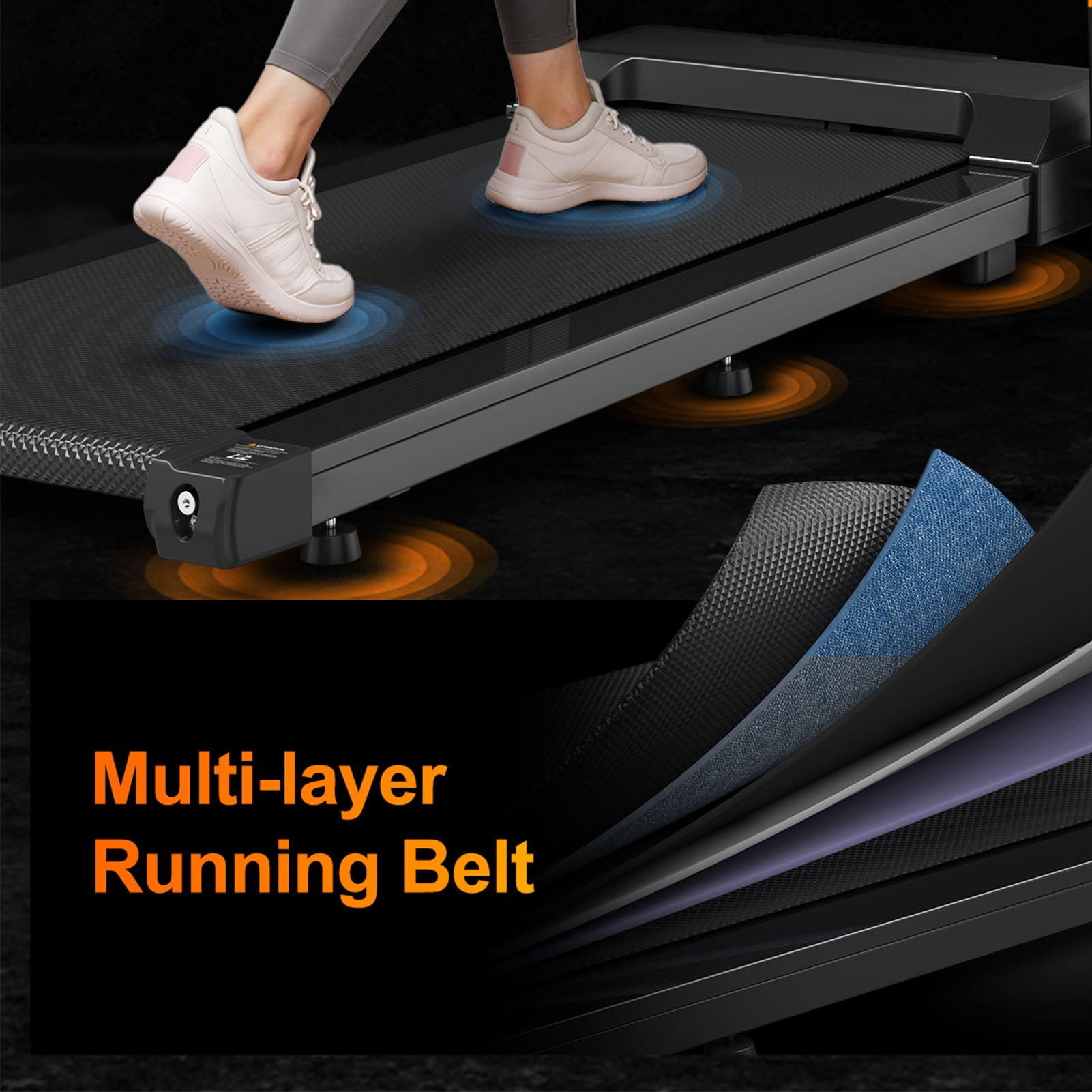 Folding Treadmill With Handles 2.5HP Foldable Treadmill With LED Display 300 LBS Capacity Running Machine For Home Small Spaces