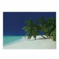 thumbnail image 1 of Ocean Cutting Board, Tropical Untouched Island Getaway Nature Coast Colorful View Picture, Decorative Tempered Glass Cutting and Serving Board, Small Size, Navy Blue White, by Ambesonne, 1 of 1