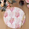 thumbnail image 3 of Coastal Pink Coral Round 15 Inch Placemats Set of 6, Nautical Ocean Seaside Beach HeatResistant Non Slip Place Mats for Dining Table, Wipeable Braided Kitchen Table Mats for Housewarming, 3 of 9