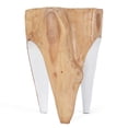 thumbnail image 2 of Rutledge & King Java Teak Root Stool - Boho Teak Accent Table - White, 2 of 6