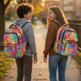 thumbnail image 3 of Chririnla Tie Dye multi-tasche Book Bag for School Hiking, Large Capacity Multi-Pocket Polyester Bookbag, 3 of 10