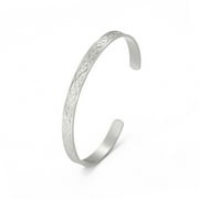 EUEAVAN Vintage Filigree Flower Cuff Bracelet for Women Stainless Steel Silver Color Boho Open Bangle Jewelry Valentine's Day Gift