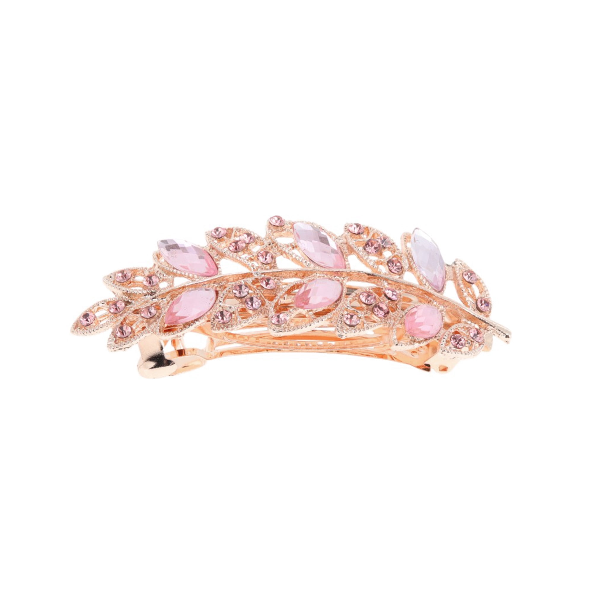 Unique Bargains Fashion Leaf Shape Hair Clips for Home Use and Daily Styling 1 Pc Pink