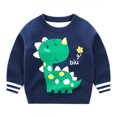 thumbnail image 2 of Godderr Toddler Kids Boys Pullover Sweaters Baby Knitted Sweater Round Neck Sweaters, Long Dinosaur Print Loose Knitted Pullovers for 1-7 Years, 2 of 7