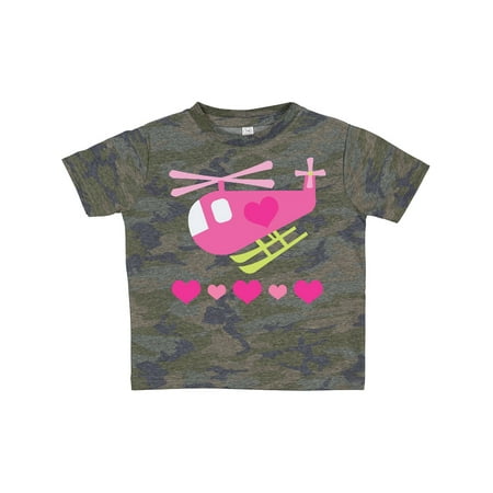 

Inktastic Valentine Pink Heart Helicopter Gift Toddler Boy or Toddler Girl T-Shirt