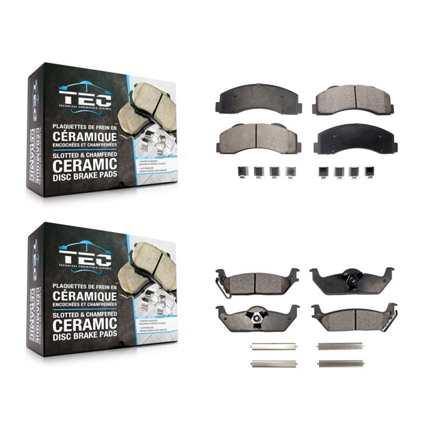 TEC Front Rear Ceramic Brake Pads Kit for Car 2010-2011 Ford F-150 KTC-100196