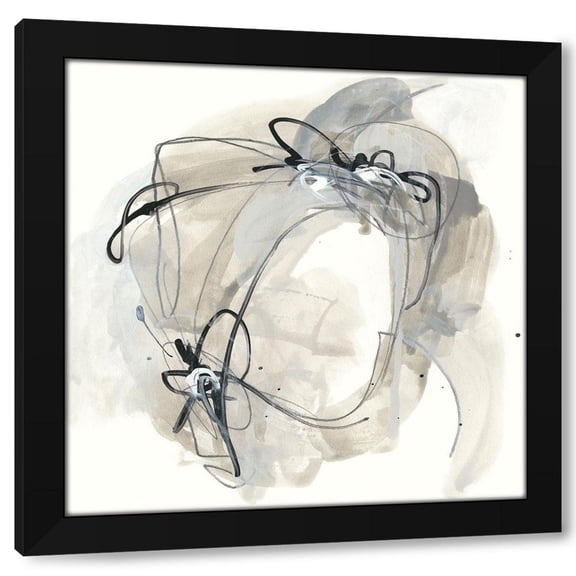 June Erica Vess 12x12 Black Modern Wood Framed Wall Art Titled - Monochrome Diaspora III