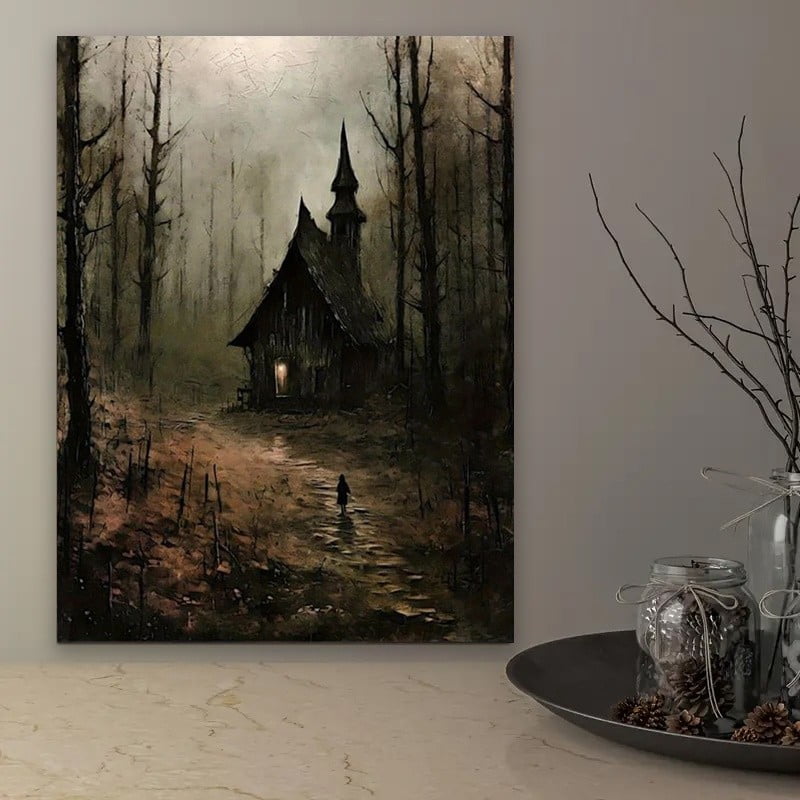 Haunted House Gothic Forest Halloween Wall Art Bedroom Gallery Wall And Home Decor