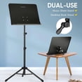 thumbnail image 2 of CAHAYA 6 IN 1 Sheet Music Stand with Stand Light Desktop Book Stand with Carrying Bag, Sheet Music Folder & Clip Metal Portable Solid Back for Guitar, Ukulele, Violin Players, 2 of 7