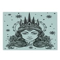 thumbnail image 2 of Queen Cutting Board, Fantasy Snow Queen Hand Drawn Art Winter Boho Mythical Print, Decorative Tempered Glass Cutting and Serving Board, Large Size, White and Black, by Ambesonne, 2 of 5