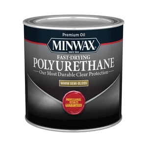 Minwax Fast-Drying Polyurethane, Clear Semi-Gloss 1/2-Pint
