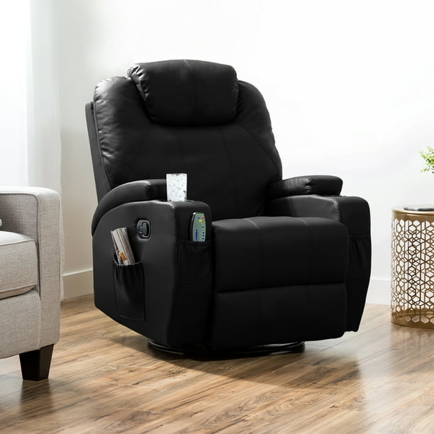 Best Choice S Executive Swivel Massage Recliner Chair W Remote Control 5 Modes 2 Cup Holders Black Com - Leather Recliner Chair With Drink Holder Best Choice S Executive Swivel Massage Recliner Chair W Remote Control 5 Modes 2 Cup Holders Black Com - Leather Recliner Chair With Drink Holder