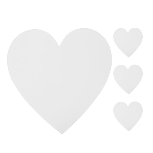 4 paneles de lienzo para pintar con forma de corazón, de algodón estirado, en blanco, para estudiantes, artistas, aficionados, pintores y principiantes.