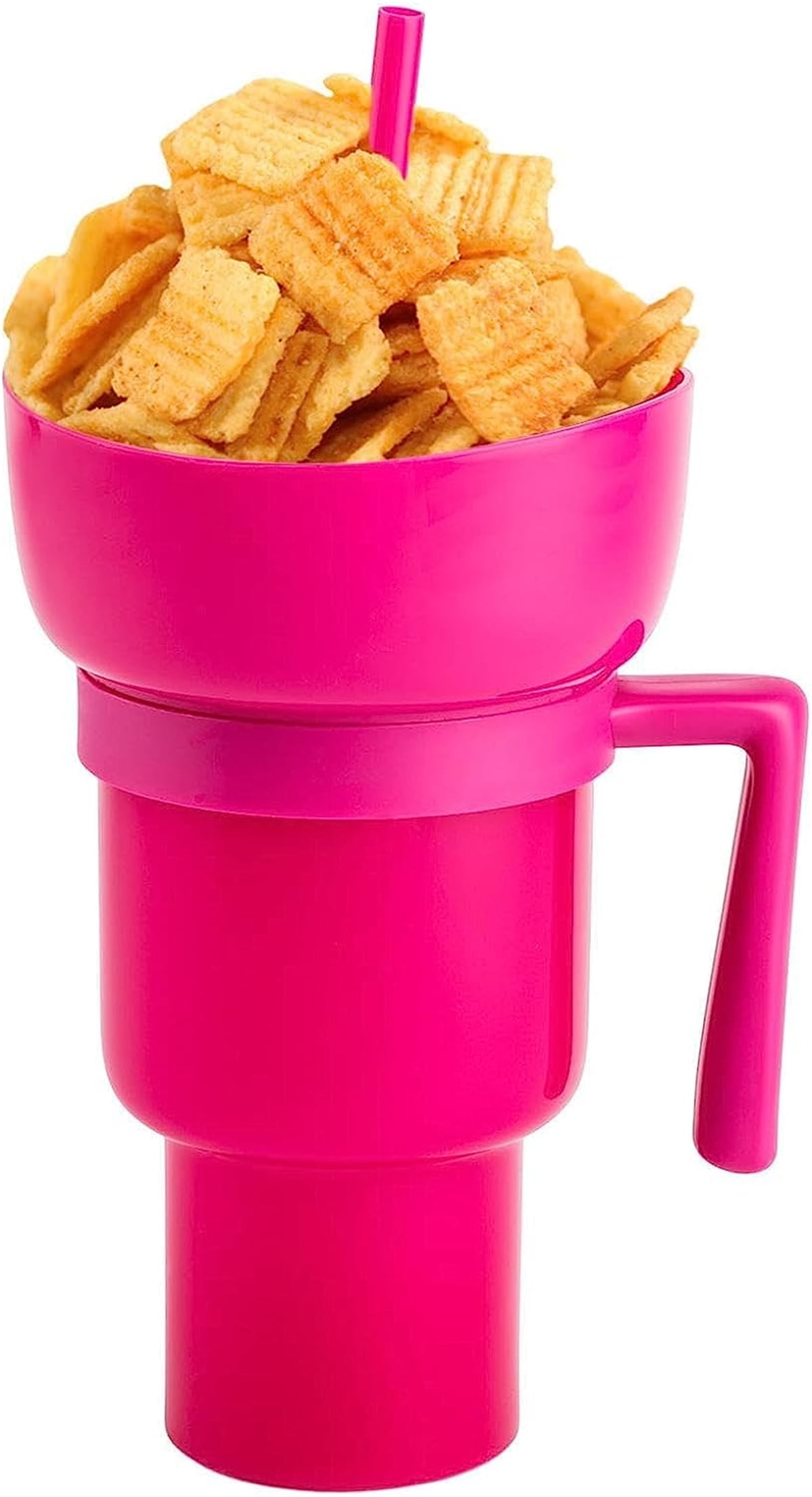 Happon 32oz Snack Drink Cup With Handle Juice Snack Multifunctional