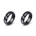 thumbnail image 4 of Jumpingount Crystal Zircon Ring White Black Ceramic Loop Estilo simple Accesorio de moda Mujeres Compromiso Joyería Regalos Negro Negro diez 2piezas, 4 of 6