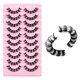 thumbnail image 1 of Ficarrico 10 pares de pestañas rusas 3D pestañas postizas aspecto Natural pestañas cortas pestañas postizas D rizo pestañas tenues, 1 of 8