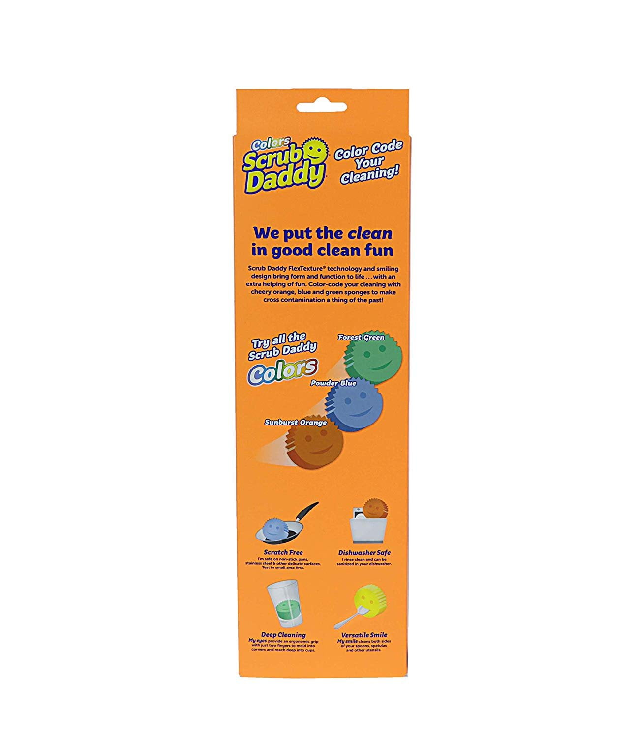  Scrub Daddy Colors - Color Code Cleaning, FlexTexture, Soft in  Warm Water, Firm in Cold, Deep Cleaning, Dishwasher Safe, Multi-use,  Scratch Free, Odor Resistant, Functional, Ergonomic, 4ct Roll : Everything  Else