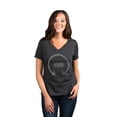 thumbnail image 2 of Thread Tank Karma Cycle Women's Relaxed V-Neck T-Shirt Tee Charcoal Large, 2 of 4