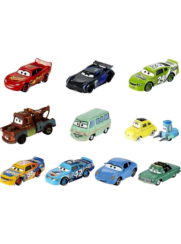 Disney and Pixar Cars Die-Cast Vehicle 10-Pack, Collectible Set of 1:55 Scale Toy Cars