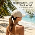 thumbnail image 5 of QIYAGBSA Womens Wide Brim Sun Hat Soft Ponytail Opening Foldable Cap Beach Hiking Golf Gardening Outdoor Travel, 5 of 6