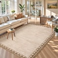 thumbnail image 2 of COZONY 5'x7' Modern Bordered Rug, Soft Low Pile Washable Area Carpet for Bedroom, Living Room or Study, Linen, 2 of 8