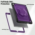 thumbnail image 2 of for iPad 9th/8th/7th Gen 10.2" 2021/2020/2019 Case with Rotatable Stand & Handle Grip, Soft TPU Outer Shell Rugged Case with Shoulder Strap Pen Holder for iPad Air 3 10.5" 2019/Pro 10.5" 2017, Purple, 2 of 9