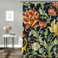 thumbnail image 2 of Chilfamy Bee Flower Floral Pattern Printed Shower Curtain with Hooks, Easy Care 100% Polyester Fabric for Bathroom Decoration, Home Bathtubs Bathroom Curtain Decoration 36x72, 2 of 7