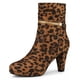 thumbnail image 1 of Botas Tobillo Cremallera Tacón Alto Media Pierna Leopardo 25cm, 1 of 7
