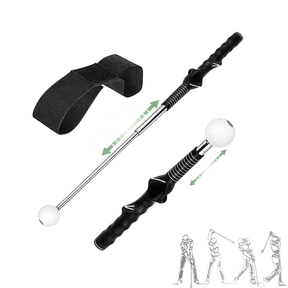 ARVOV 5-in-1 Retractable Golf Swing Training Aid, Training Aid with Grip Trainer, Grip Correction for Beginners & Tempo Training for Advanced, Click Feedback, Right/Left-Handed