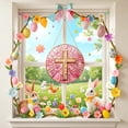 thumbnail image 5 of AZXY 2D Flat Easter Cross Ornament, 7.87" Acrylic Window Hanging Decor, Pink Stained Glass Cross for Easter Tree & Home Spring Party Supplies Indoor Outdoor, 5 of 9