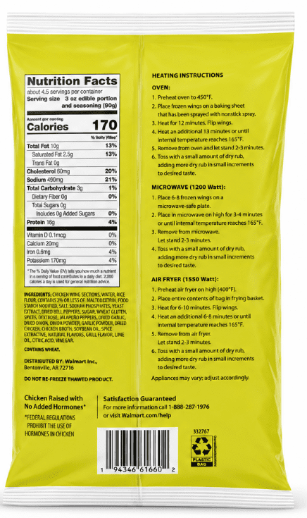 bettergoods Chicken Wings with Salsa Verde Dry Rub, 22 oz (Frozen)