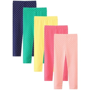 Toddler Girl Leggings Kids Polka Dot Thin Pants Little Girls Footless Full Length Stretchy Basic Trousers 2-7 Years