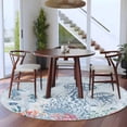 thumbnail image 3 of Round Rugs 5Ft, Blue Jellyfish Coastal Round Area Rug Washable Indoor Throw Carpet, Beach Nautical Ocean Coral Seahorse Soft Non Slip Circle Rug for Cabinet Bathroom Home Decor Aesthetic, 3 of 8