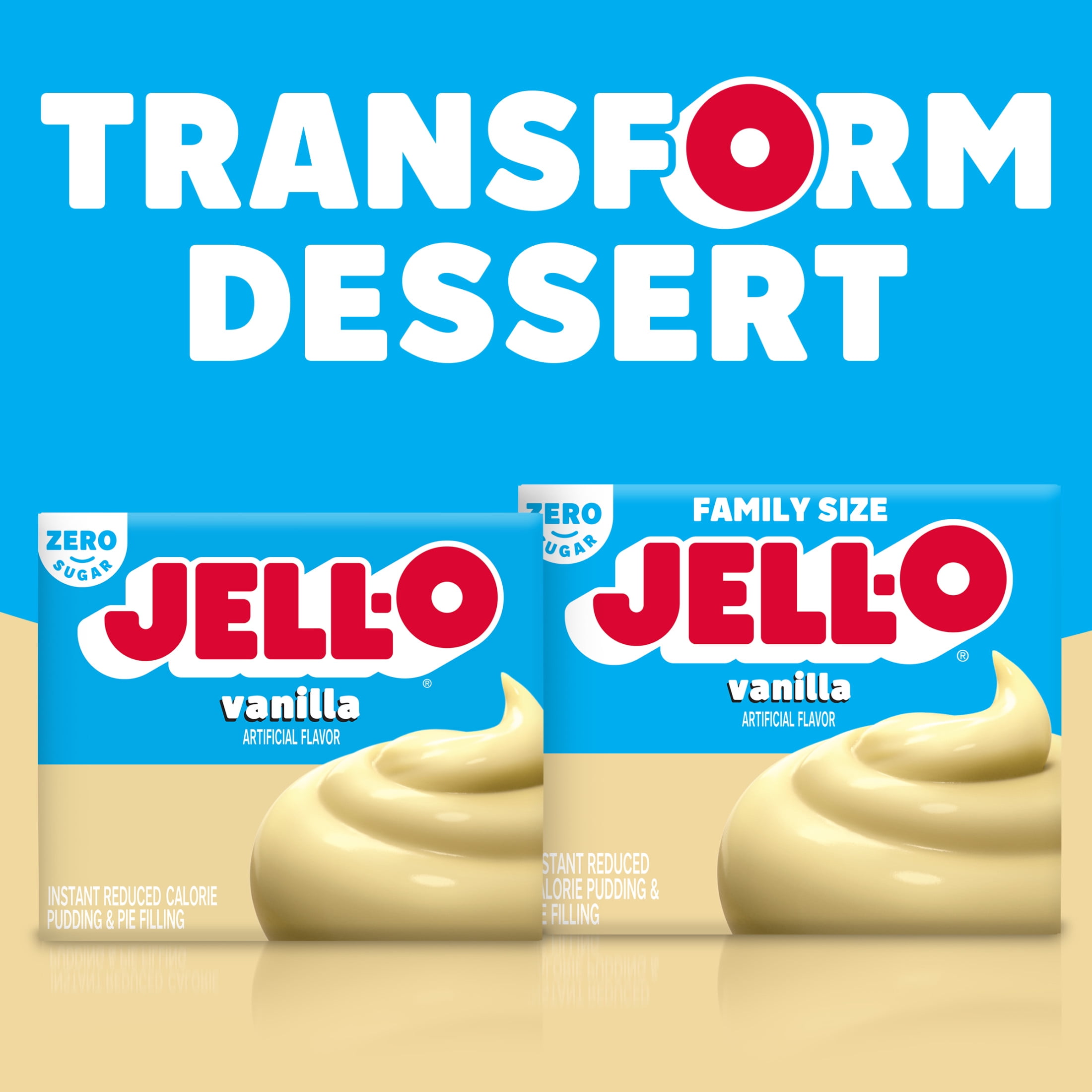 (8 pack) Jell-O Vanilla Zero Sugar Instant Reduced Calorie Pudding & Pie Filling Mix, 1 oz. Box