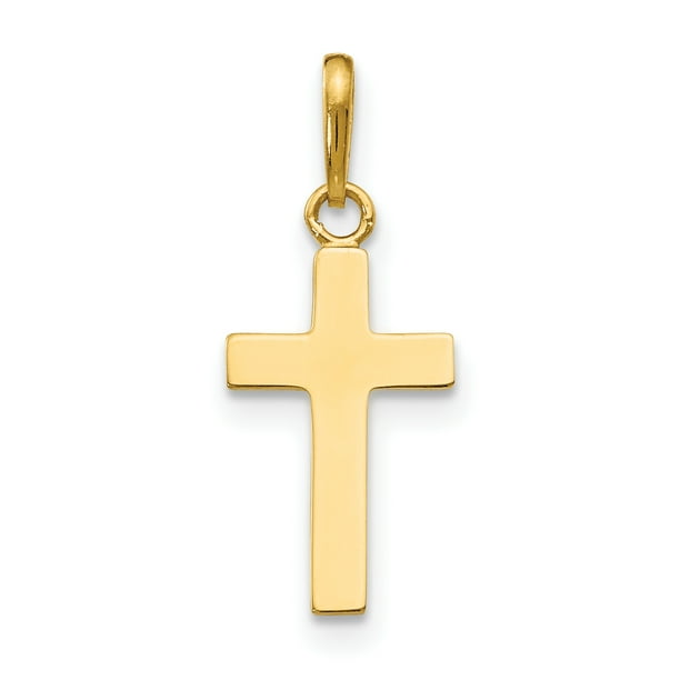 IceCarats 14k Yellow Gold Childrens Cross Religious Pendant Charm