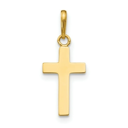 14k Yellow Gold Childrens Cross Religious Pendant Charm Necklace Kid Gifts For Women For Her