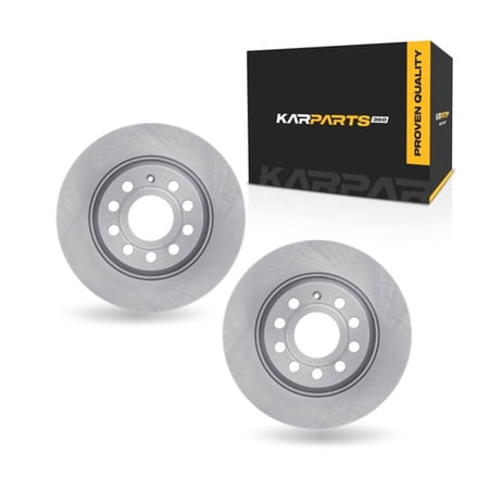 KarParts360 For Audi A3 2006 2007 2008 Brake Rotor Set Rear | Cast Iron | Rotors Only Design | 1-Piece Construction