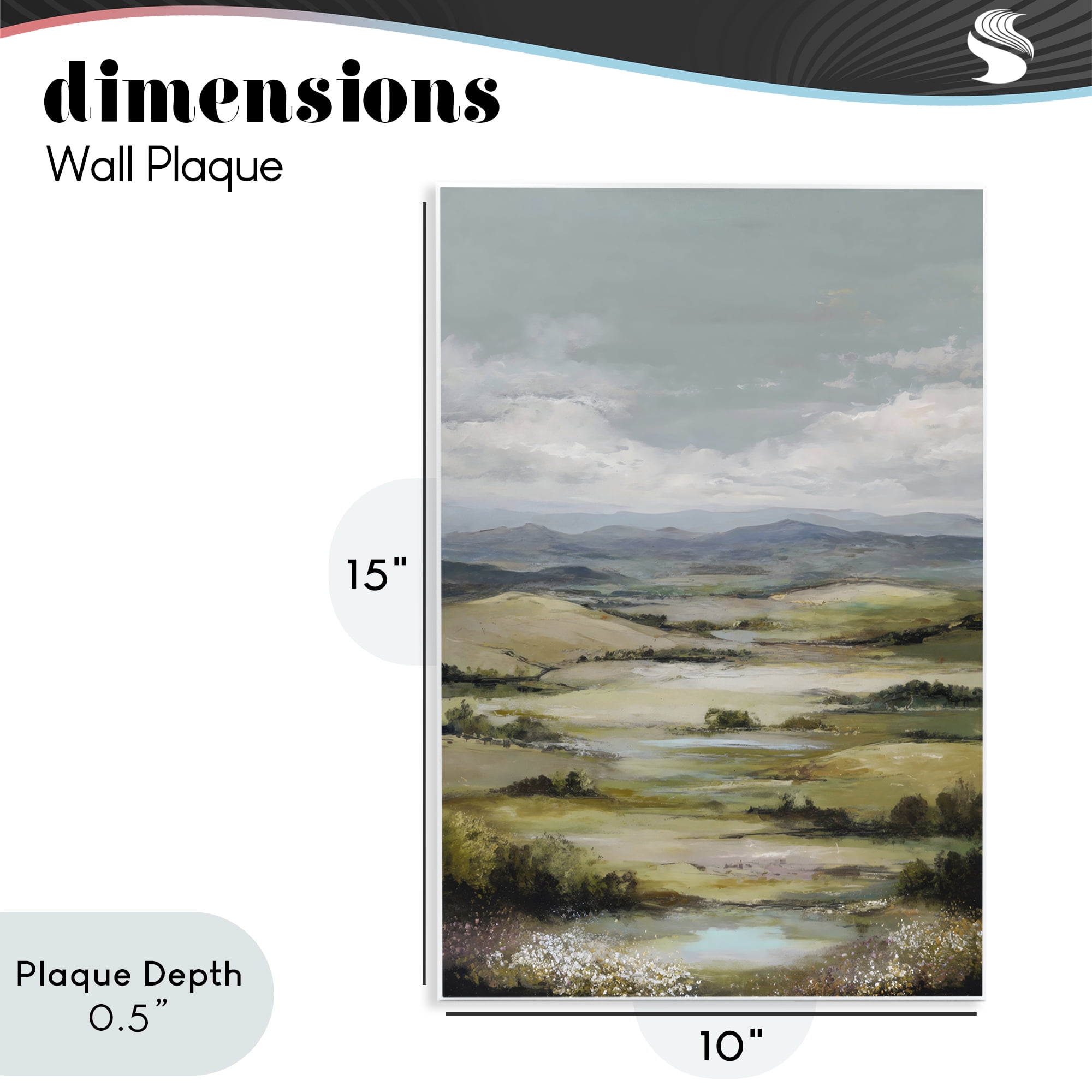 Stupell Industries Rolling Mountain Meadows Wall Plaque Art, design by Petal Prints Design