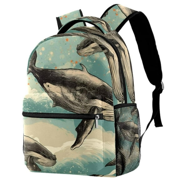 Lightweight Backpack Whale School Bag Travel Laptop Daypack for Men Women Casual Rucksack