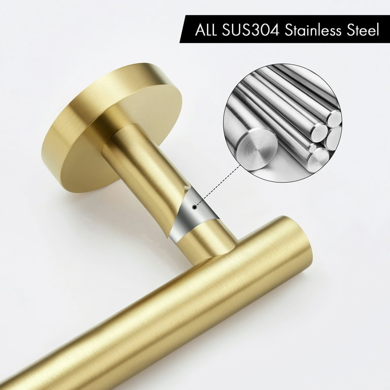 KES Gold Brass Brushed Stainless Steel Wall-Mounted Toilet Paper