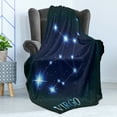 thumbnail image 4 of Virgo Soft Flannel Fleece Blanket, Virgo Constellation Alignment of Stars Universe Themed Galactic Illustration, Cozy Plush for Indoor and Outdoor Use, 50" x 60", Indigo Blue White, by Ambesonne, 4 of 5