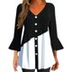 thumbnail image 2 of Camisa plegable casual elegante de manga 3/4 con cuello en V para mujer OAVQHLG3B Store lin121212, 2 of 5
