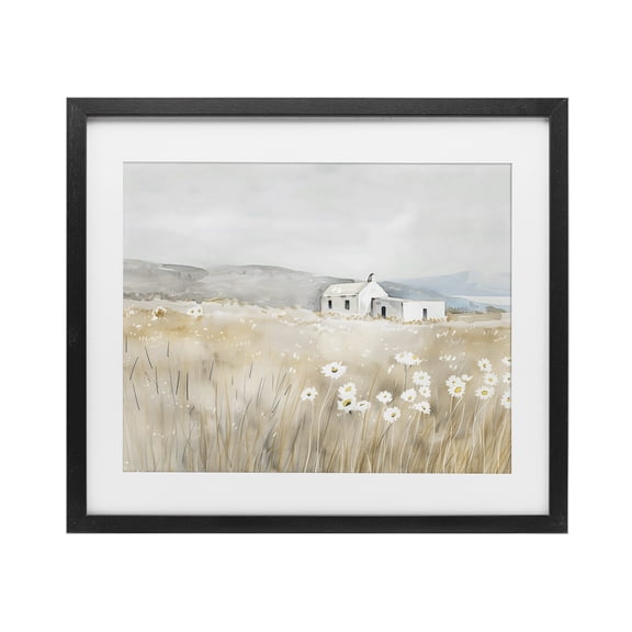 Stupell Industries Transitional Rustic Landscape Pasture Black Framed Print Under Glass, 16 x 13, by Creative Studio